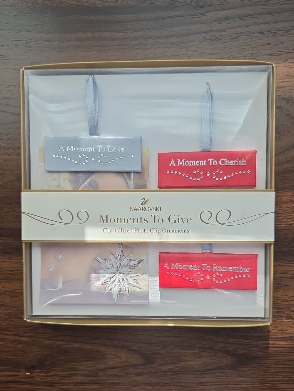 Swarovski | Photo Clip Ornament Set — Silver & Red